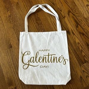 Happy Galentine’s Day white canvas tote bag